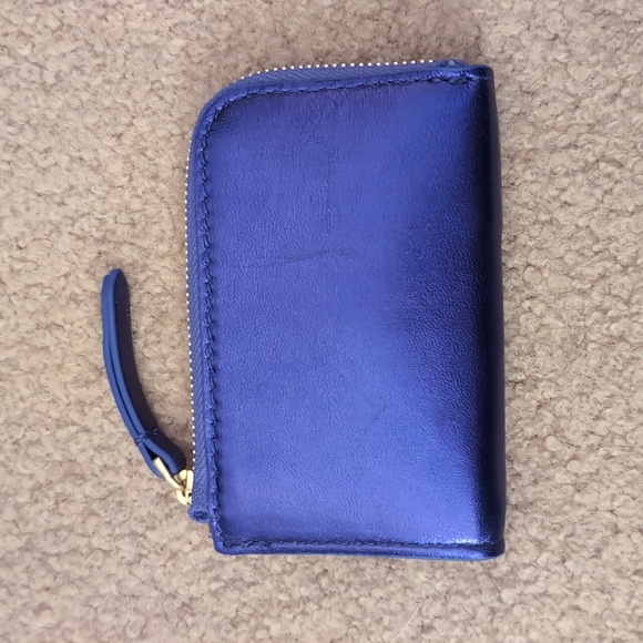 Vera Bradley Zip Card Pouch Metallic Purple Leather - Picture 2 of 3